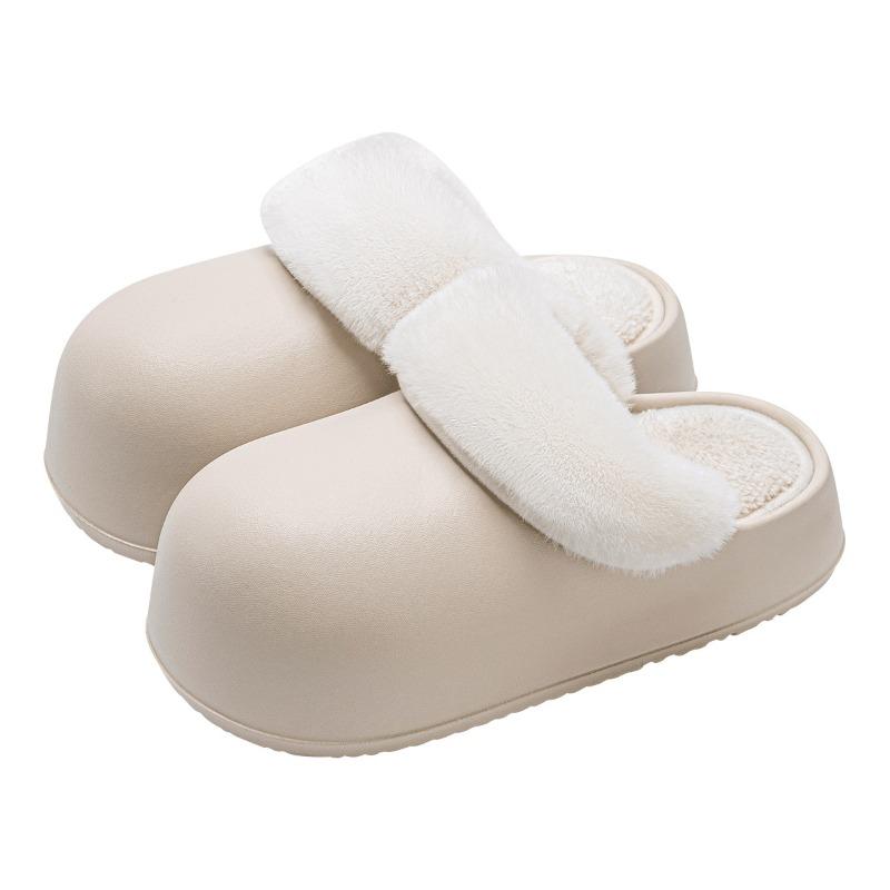 Removable waterproof thick-soled cotton slippers for women's autumn and winter new outer wear plush slippers for women