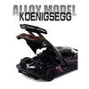 1/32 Koenigsegg ONE 1 Legierungs-Sportwagenmodell Druckguss-Metall-Rennfahrzeuge Modellsimulation Ton und Licht Kinderspielzeuggeschenk