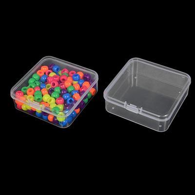Mini-Box, quadratisch, transparent, für Ohrringe, Ringe, Perlen, Schmuck, Aufbewahrungsbox