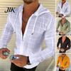 Trendiges Kapuzenhemd für Herren Herren Reißverschluss T-Shirt Kariert Langarm Cardigan Hip Unifarben Langarm Hop Stil Freizeit-T-Shirt Straße Urlaub