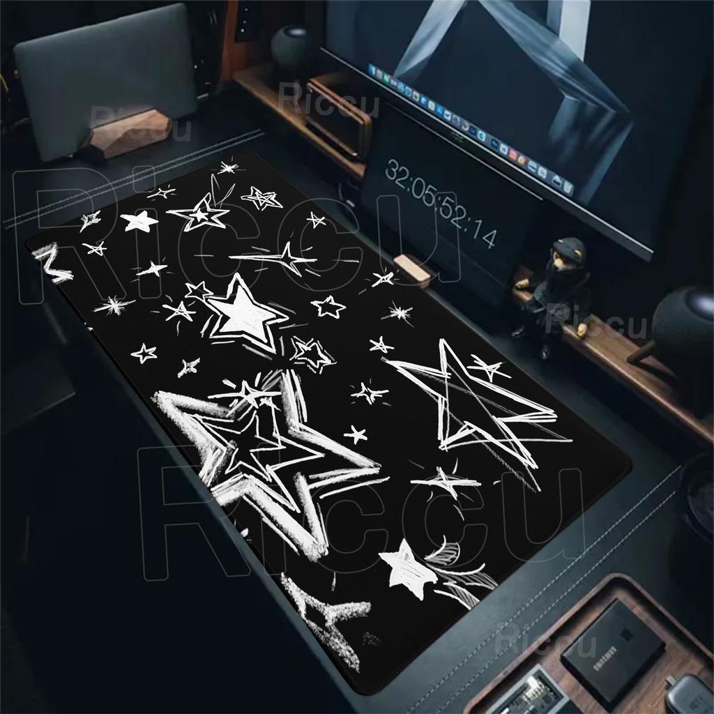Star Pattern Mouse Pad Gaming Keyboard Mat Minimalist Deskmat Office Accessories Desk Protector Carpet Pc Laptop Extended Mats