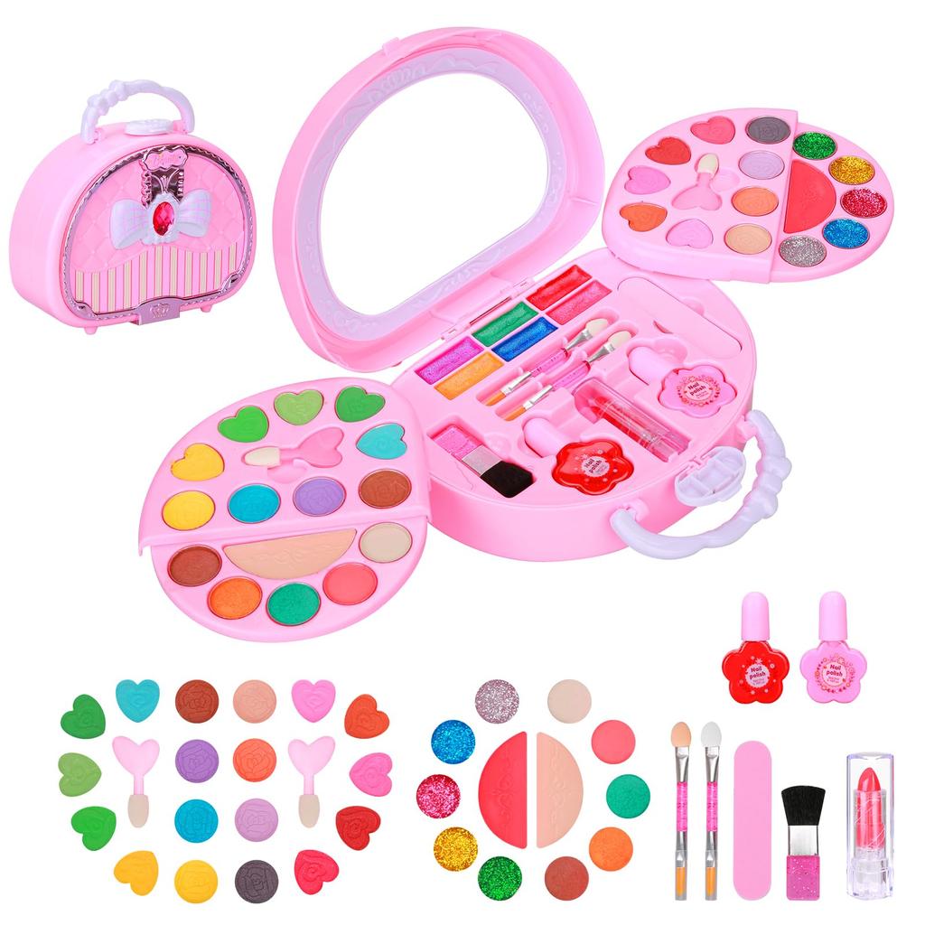 SUITSMILE Make-up sada pro děti Make-up Autentický Pretend Hrací Make-up Sada pro 3 roky 4 roky stará dívka narozeniny 5 6 7 8 9 10 11 12 13 let