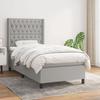 3131641 vidaXL Lit à sommier tapissier avec matelas Gris clair 90x200 cm Tissu