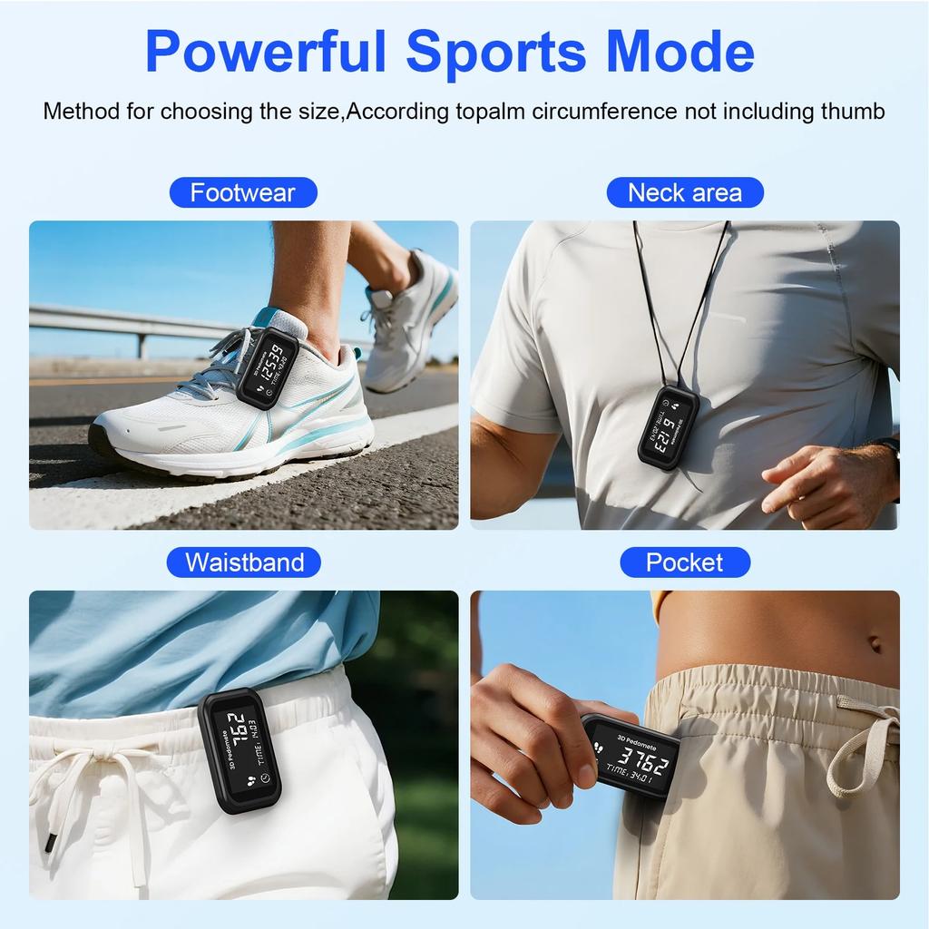 Professional 3D Pedometer with LCD Display for Accurate Step and Calorie Tracking Suitable for Waist Clip and Arm Clip Wearing