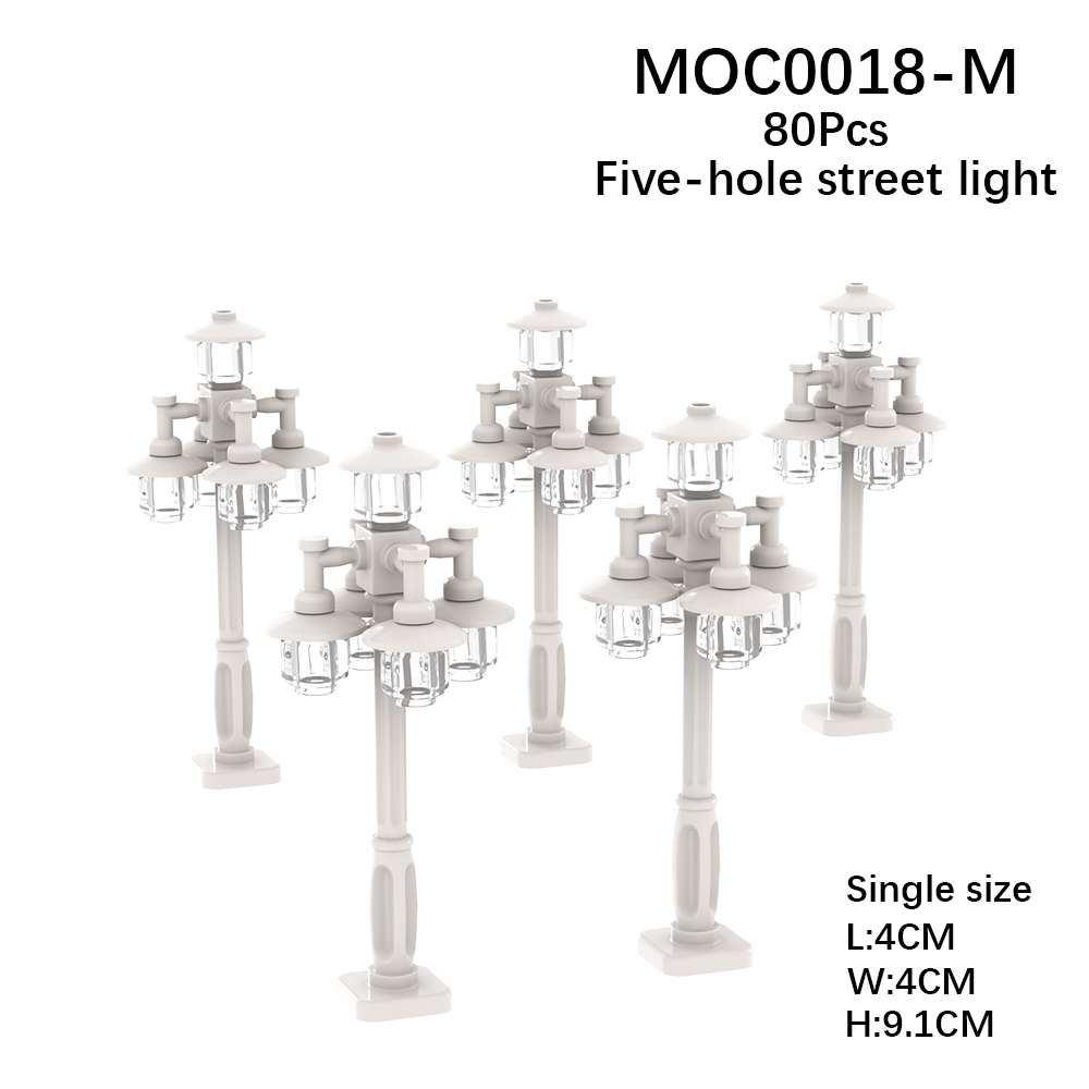 MOC DIY Accessori Parti Piastra Scena Città Blocchi da Costruzione Tronco d'Albero Recinzione Ringhiera Lampione Stradale Semaforo Base Giocattolo A037