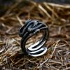 Punk Severská mytologie Jörmungandr Hadí prsten Muži Ženy Otevírací Nerezová ocel Ouroboros Viking Mužský Retro Islandské šperky Dárky