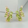 Kristall Damen Kleine Grüne Steine Ohrringe Vintage Goldfarbe Blume Mehrfarbiger Zirkon Für Frauen