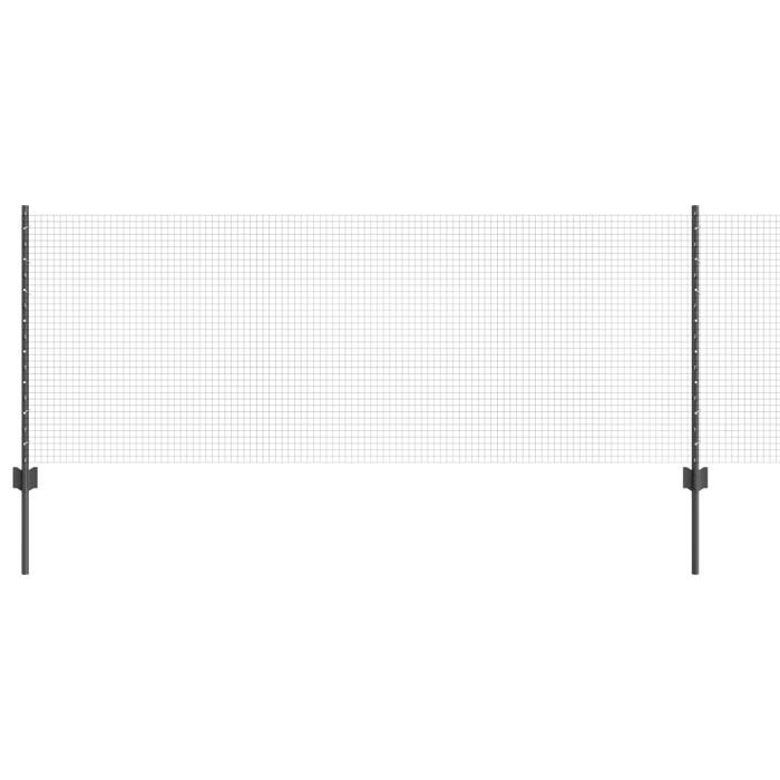 VidaXL Clôture en fil soudé avec 5 poteaux en U Gris 0,8x10 m Acier 3336560