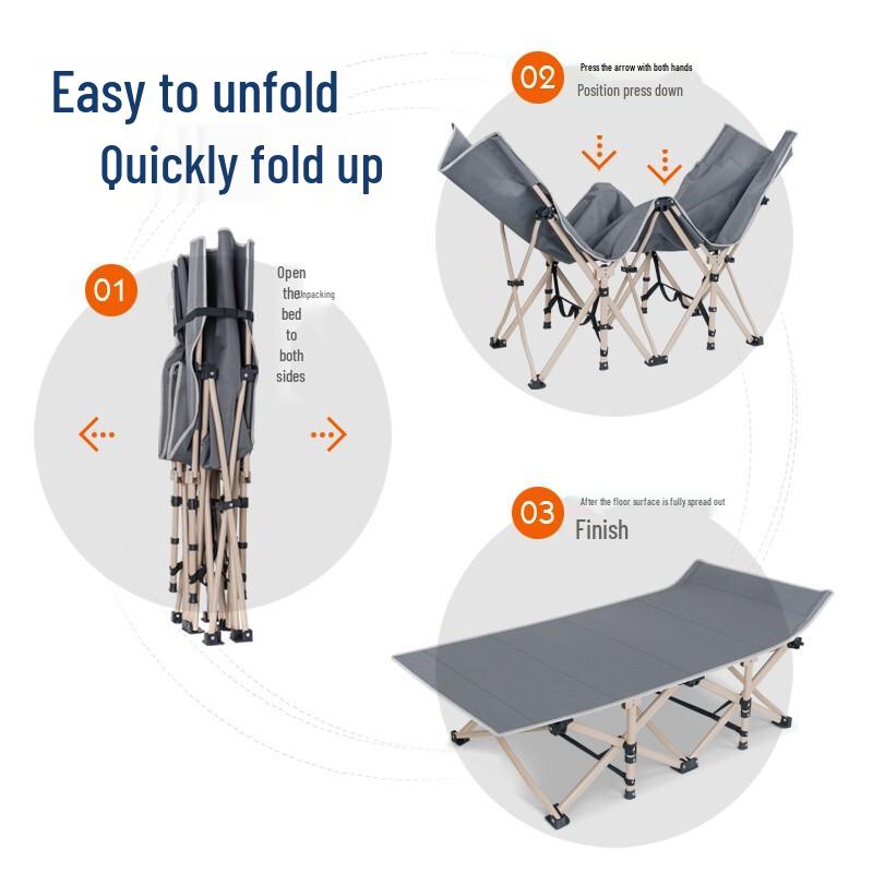 Tri-polar Flat Tube Folding Beach Cot