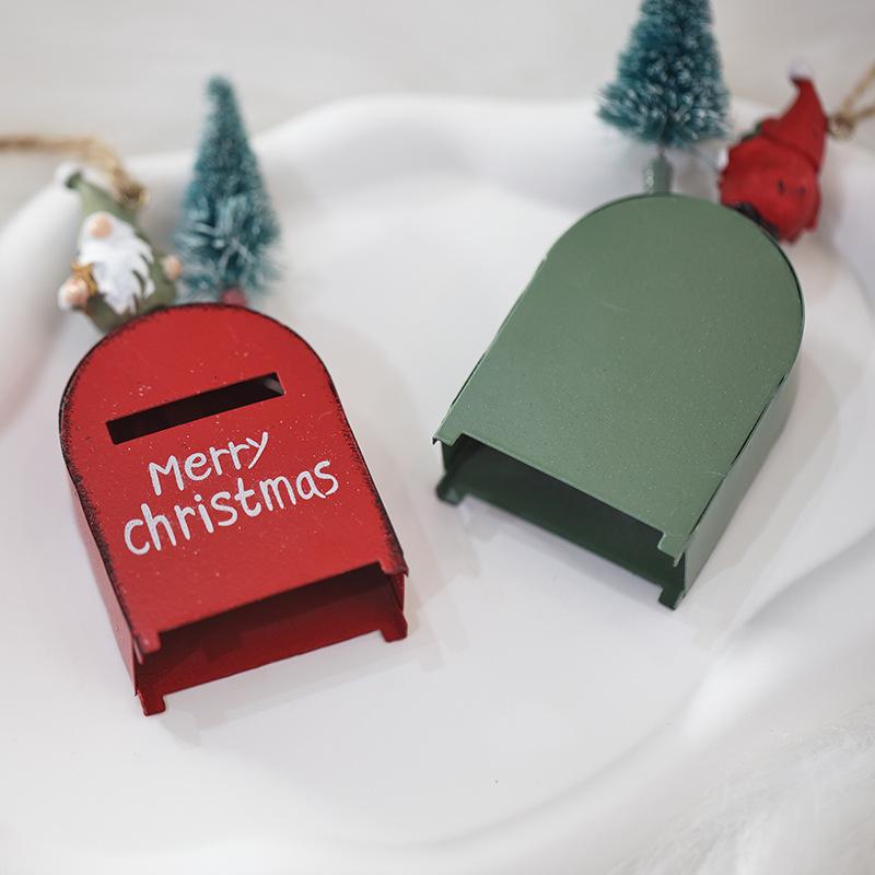 Vintage Metal Santa Mailbox Mail Box Keepsake Ornaments for Christmas Tree Decorations Gifts for Kids Mailman Post Office