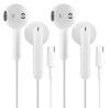 Compatible with iPhone Wired HiFi Clear Earphone Comfortable No Deep Remote Compatible with Type-C Earphones, 15/16, Earbuds, Calls, Microphone, Fit,