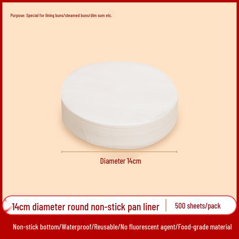 Non-stick, High Temp Resistant Steamer Paper for Buns & Mantou, Round & Square, Disposable & Thickened Bottom