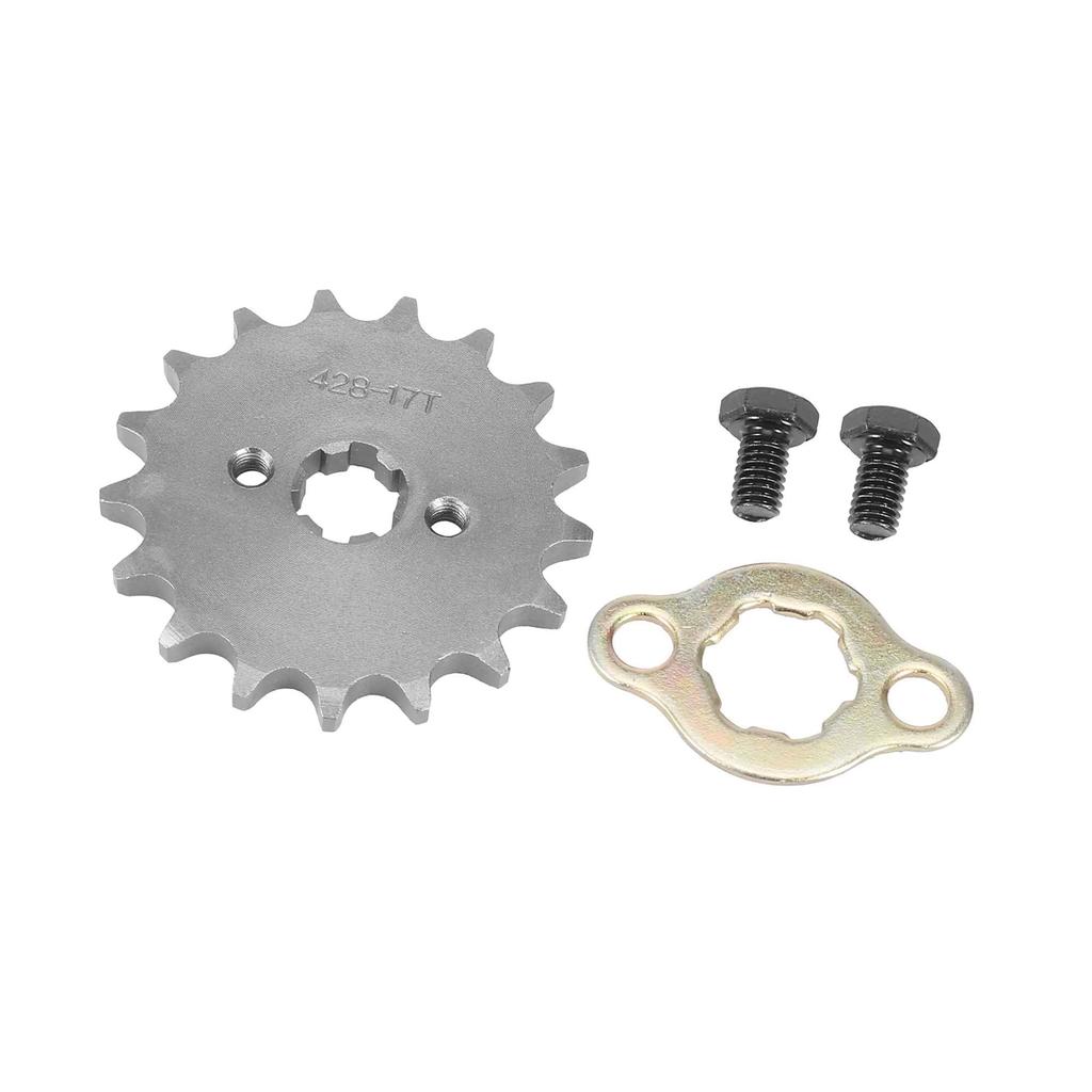 BULLSPANN Befestigungsschraube Metall Titanfarben Motorrad Kettenrad Vorne Motorritzel 428 Kette 17Z 17mm Ersatzteile Zubehör