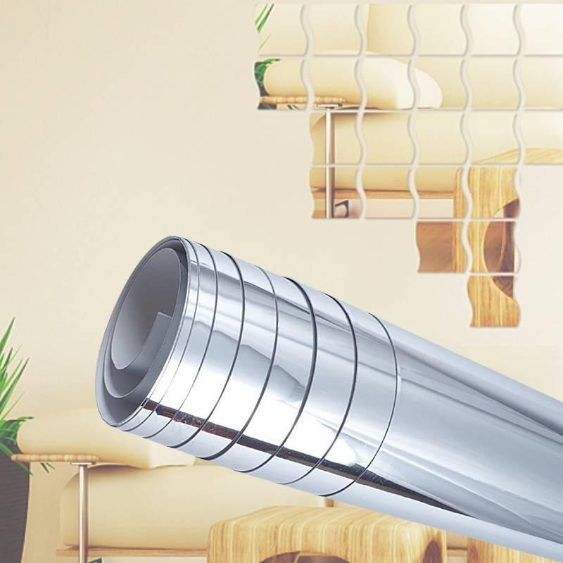 Elegant Diy Mirror Wall Sticker Waterproof Pet Material For Bathroom And Living Room