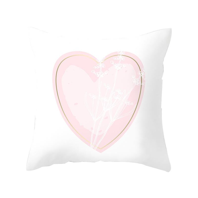 Nordic Pink Marble Geometric Pillowcase Modern Home Sofa Pillow Cushion Cover Soft Decoration