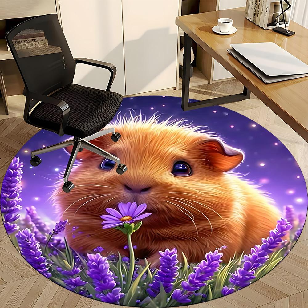 1pc Lavender Guinea Pig Chair Carpet for Office  Machine Washable Rug for Office,  Good Gift for Family or Friends yy251225176