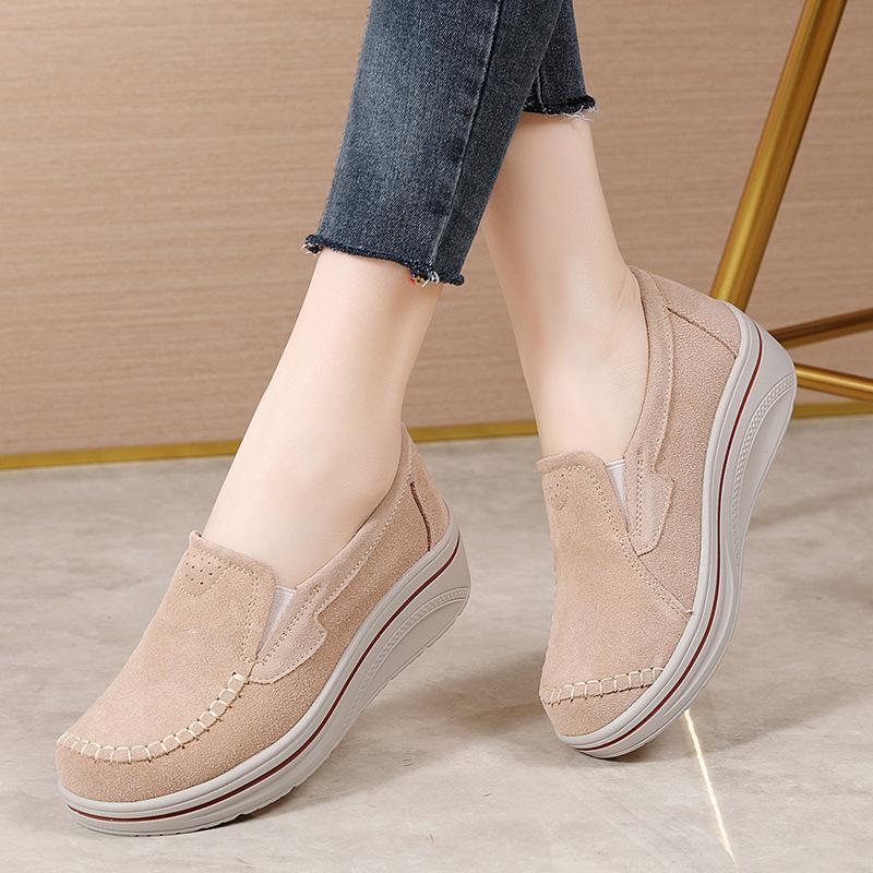 Chunky Platform Sneakers Women Wedge Shoes Women Casual Sport Shoes Slip On Flats Woman Thick Bottom Loafers Shoes
