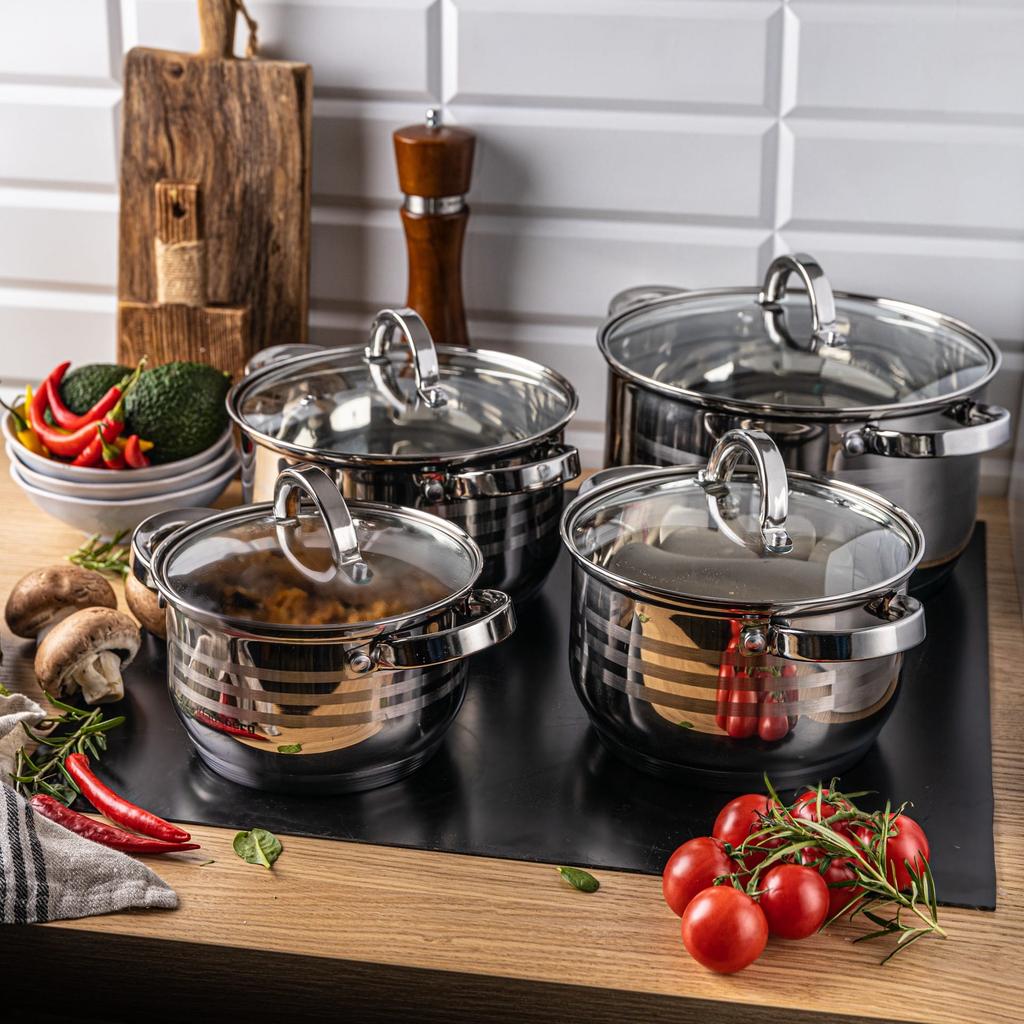 8-piece Steel Pot Set. 2.1/2.9/3.9/6.6L KLAUSBERG KB-7694