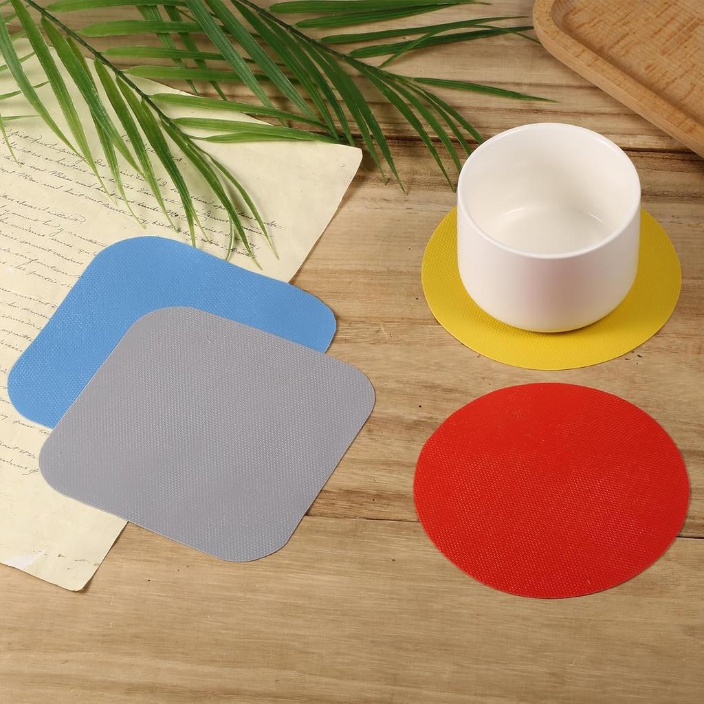 4pcs Jar Gripper Pads, Rubber Jar Gripper Pad Jar Opener Grippers Kitchen Coaster for Elderly Suffering from Children Women Weak Hands, Round