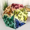 1pc Colorful Butterfly Print Automatic Portable Umbrella - Durable Metal Frame and Plastic Handle, Vivid Design, Cute Fashiona