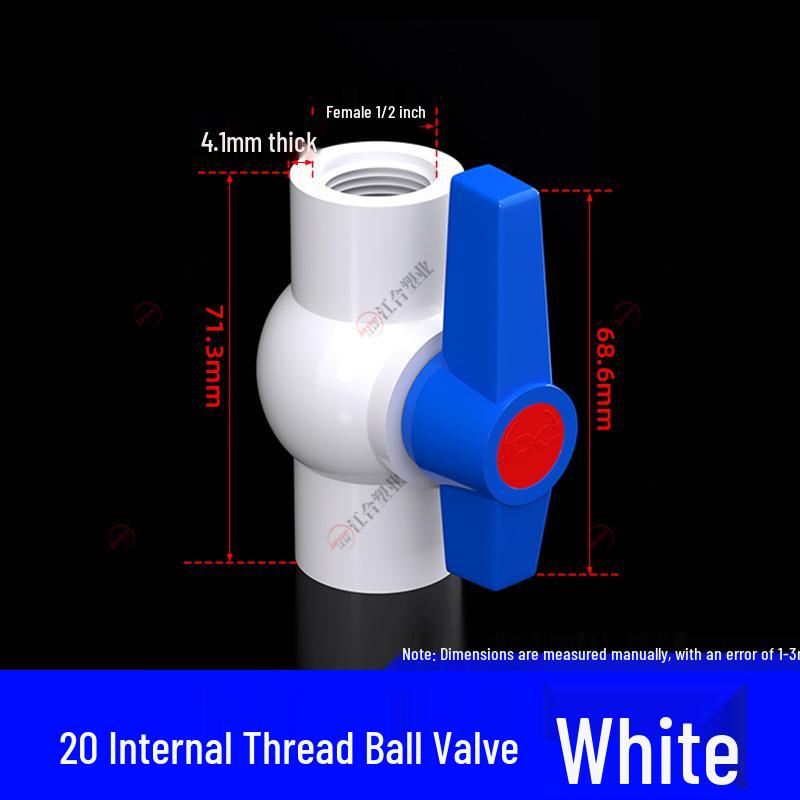 PVC Ball Valve for Water and Fish Tanks - 50mm Threaded Pipe Joint Valve Switch