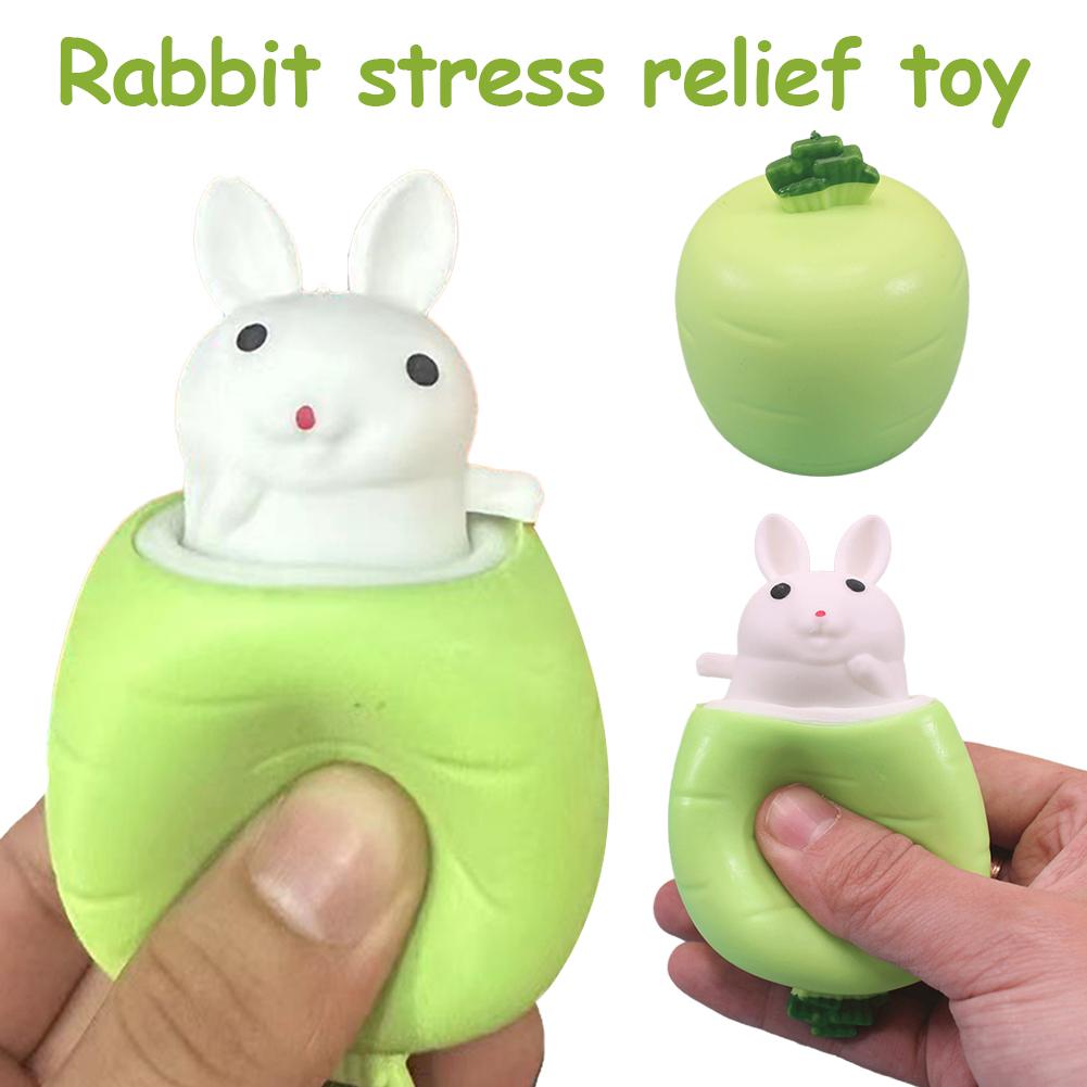 Squeezing Carrot Rabbit Squeezing Cup Pocket Small Bunny Carrot Animal Bunny Stress Pinching St R0Z3