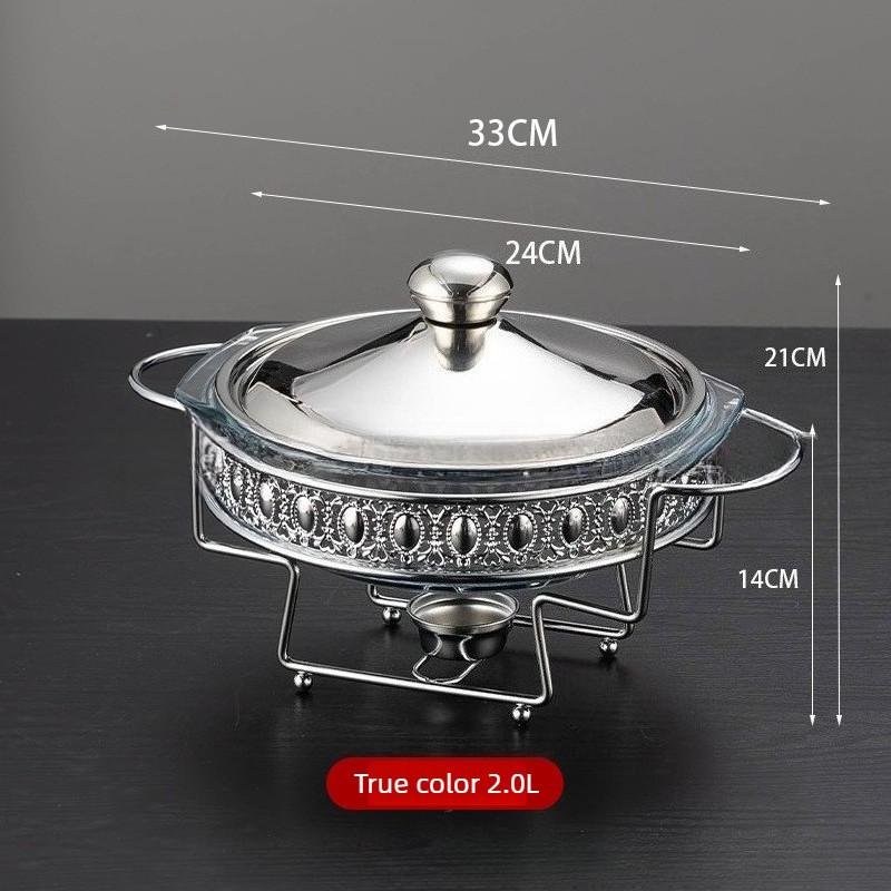Heating Alcohol Stove Constant Temperature Stove Heat Resistant Glass Buffet Stove Hotel Restaurant Food Insulation Container