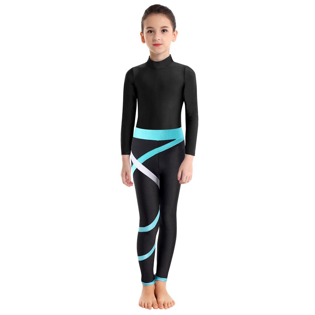 Mädchen-Gymnastik-Outfits, Kinder-Tanz-Ballett-Trikot und Stretch-Leggings-Set, athletischer Biketard