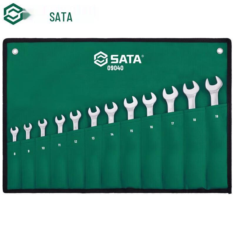 SATA 09040 12-Piece Polished Wrench Set 8-19MM