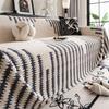 High-End Fishbone Patterned Plush Sofa Towel Anti-Slip Protection Couch Covers For Living Room Anti-Scratch Furniture Slipcover