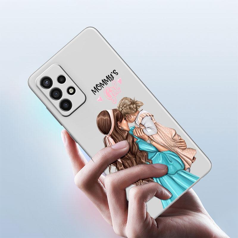 Przezroczyste etui na Samsung Galaxy A52 A12 A51 A32 A21s A71 A32 A22 50 A70 A31 A72 5G Pokrowiec na telefon Super Mama Dziecko