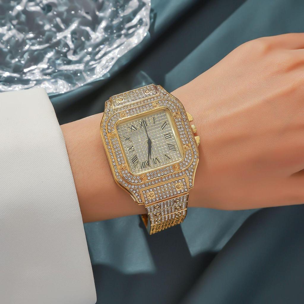 Roman Square Starry Steel Band Quartz Watch - Unisex, Trendy European & American Style