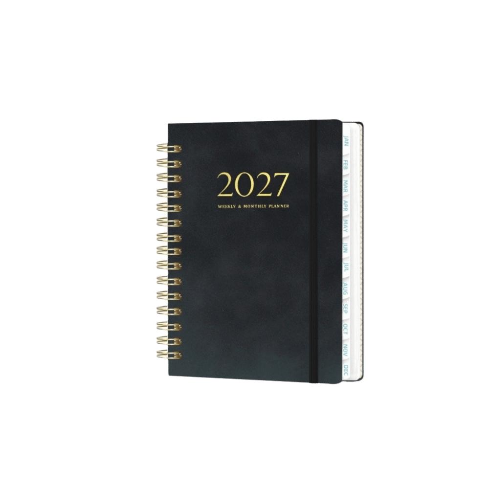 Strap Closure Annual Planner Book Spiral Binding Schedule Notebook Journaling