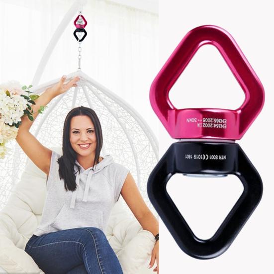 Swing Swivel Aluminum Alloy 30KN Swing Universal Rotating Ring Aerial Yoga Hammock Rotating Connector Outdoor Rock Climbing Bearing Swivel Hook