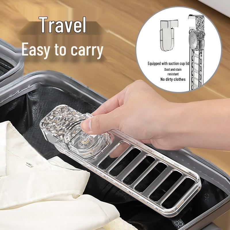 Portable Suction Cup Foldable Travel Hanger and Clothes Drying Rack