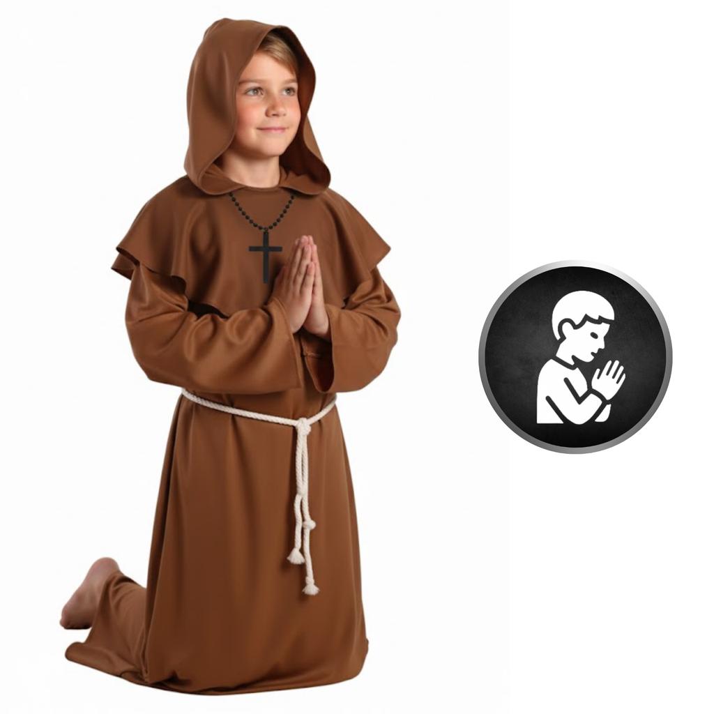 Kostium Przebranie Zakonnika Mnicha Dla Dzieci Św Franciszek Strój 122/134