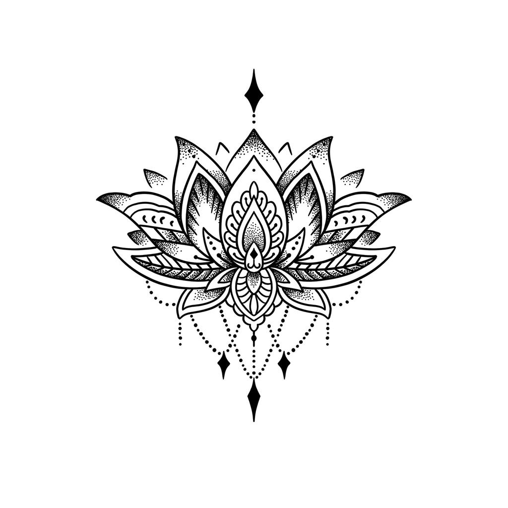 Advanced Sense Thorns Sun Moon Lotus Totem Crown Butterfly Love Flower Arm Waist Tattoo Sticker