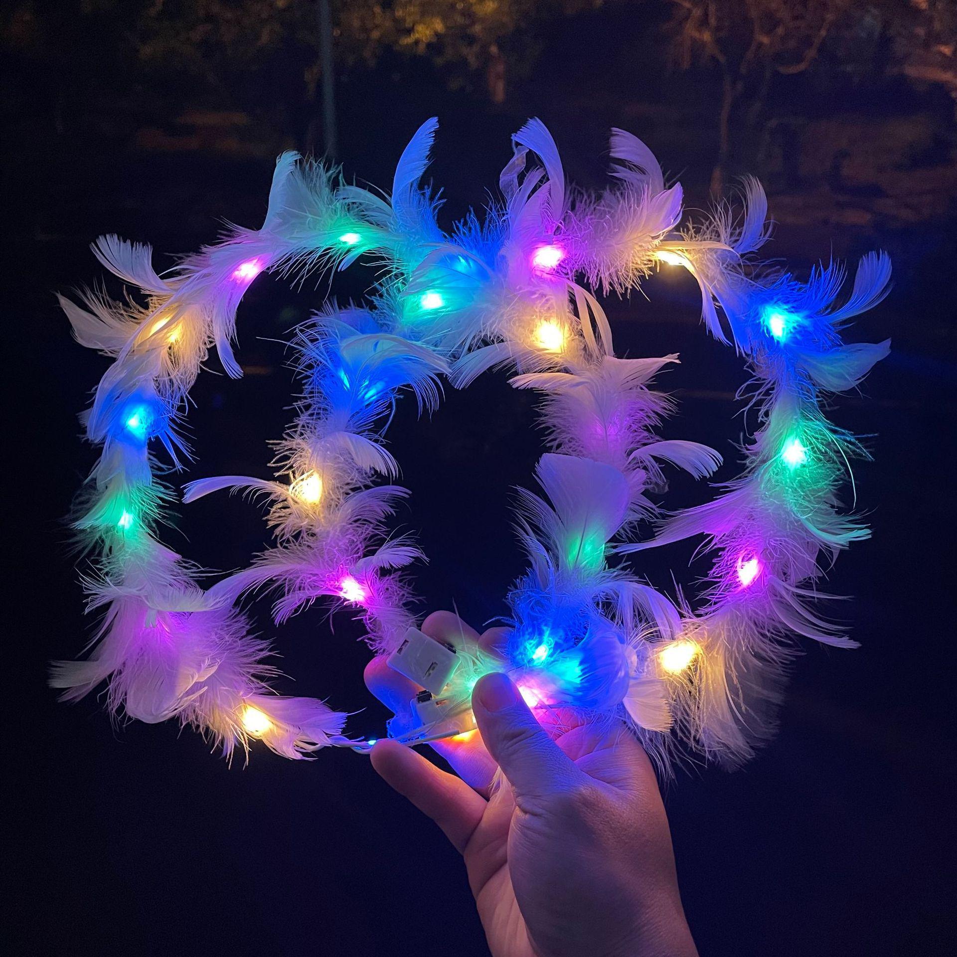 Luminous Fairy Angel Goose Feather Headband - Plush Celebrity Headdress & Toy