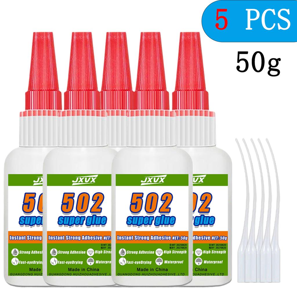 502 Super Glue 3-Second Curing Cyanoacrylate Adhesive Instant Bonding for Metal, Plastic, Glass, Toys Joining and Repair Office Maintenance