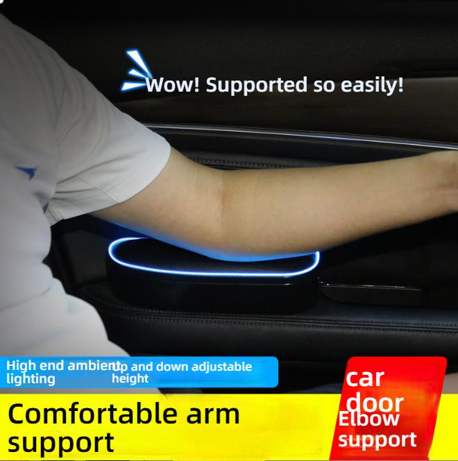 Storage Functional Armrests Car Door Leather Ergonomic Armrests Auto Interior Parts Arm Elbow Support Arm Heightening Pad