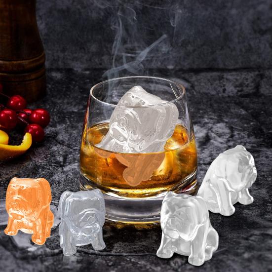 Bulldog Ice Cube Mold Large Ice Mold 3D Dog Shapes Slow Melting Ice Cube Trays for Whiskey Cocktails Bourbon