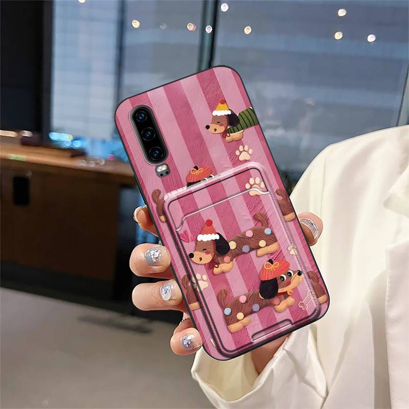 Schmutzabweisende Hülle Handyhülle Für Huawei P30 Graffiti Stoßfest TPU Kartenfach Staubdicht Vollständiger Schutz Langlebig Cartoon