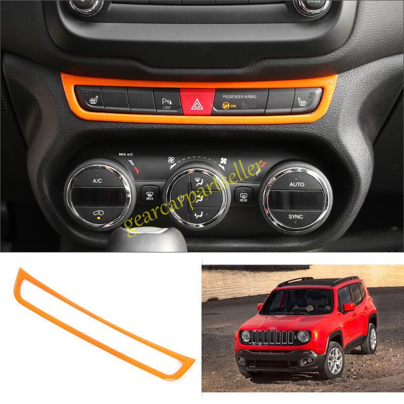 For Jeep Renegade 15 16 17 Glossy Orange Emergency Light Switch Panel Trim 1pcs