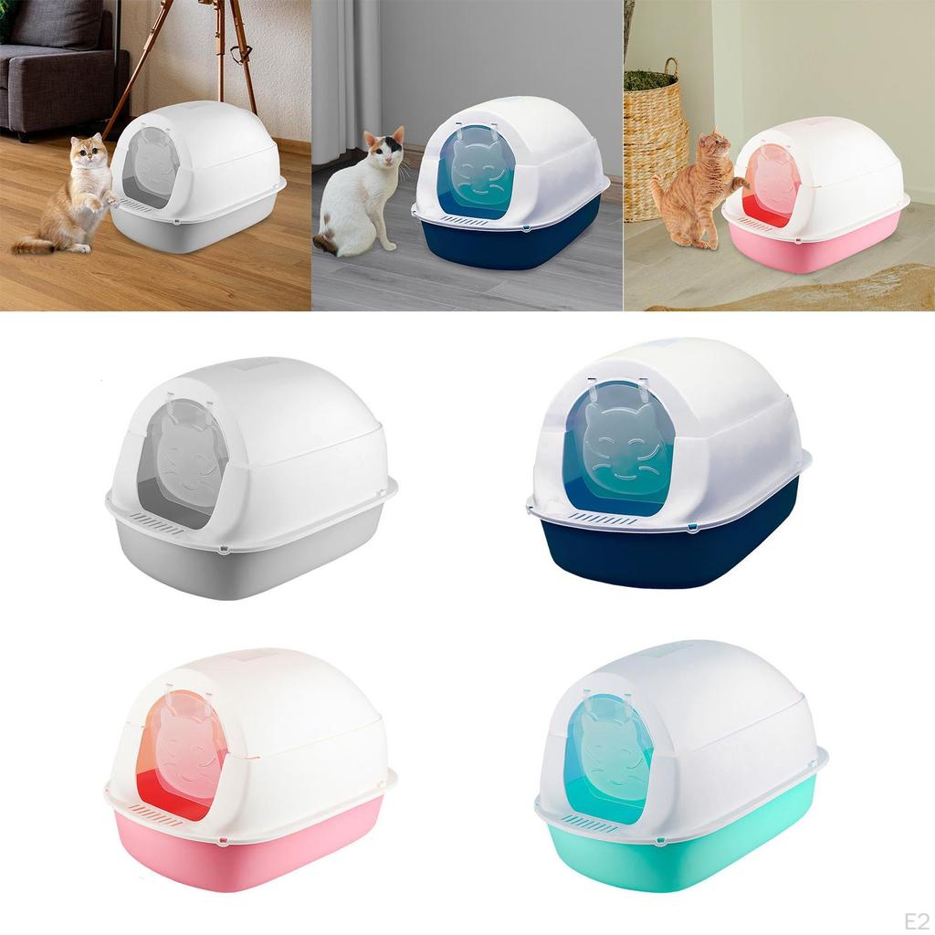 Closed Cat Litter Box with Door Pet Supplies Tray Toilet