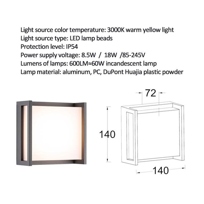 Outdoor LED Wall Light Decoration Modern Waterproof Porch Balcony wall Lighting IP54 Energy saving terrace lamp Garden Wall Lamp