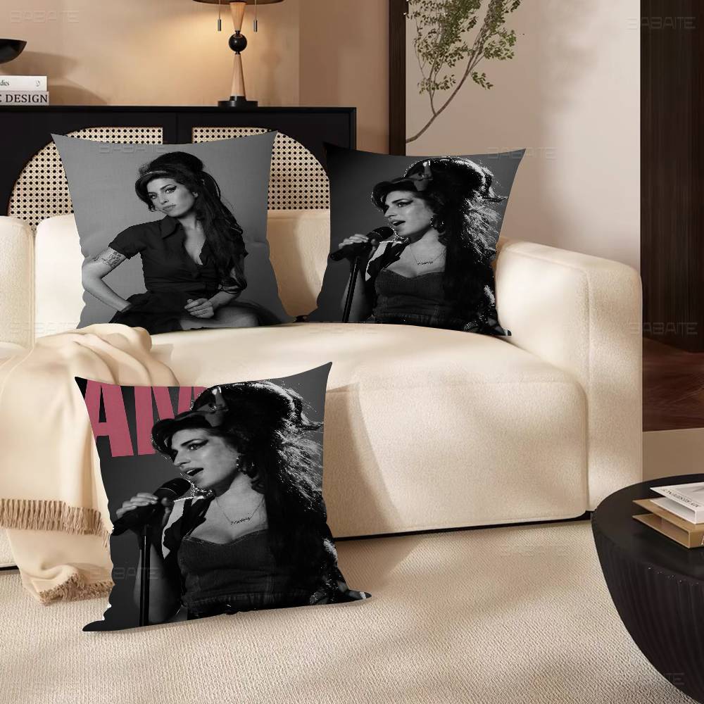 Beauty Woman A-Amy W-Winehouse Cushion Cover Car Throw Pillow Case For Sofa Car Christmas Gift 40x40cm 45x45cm