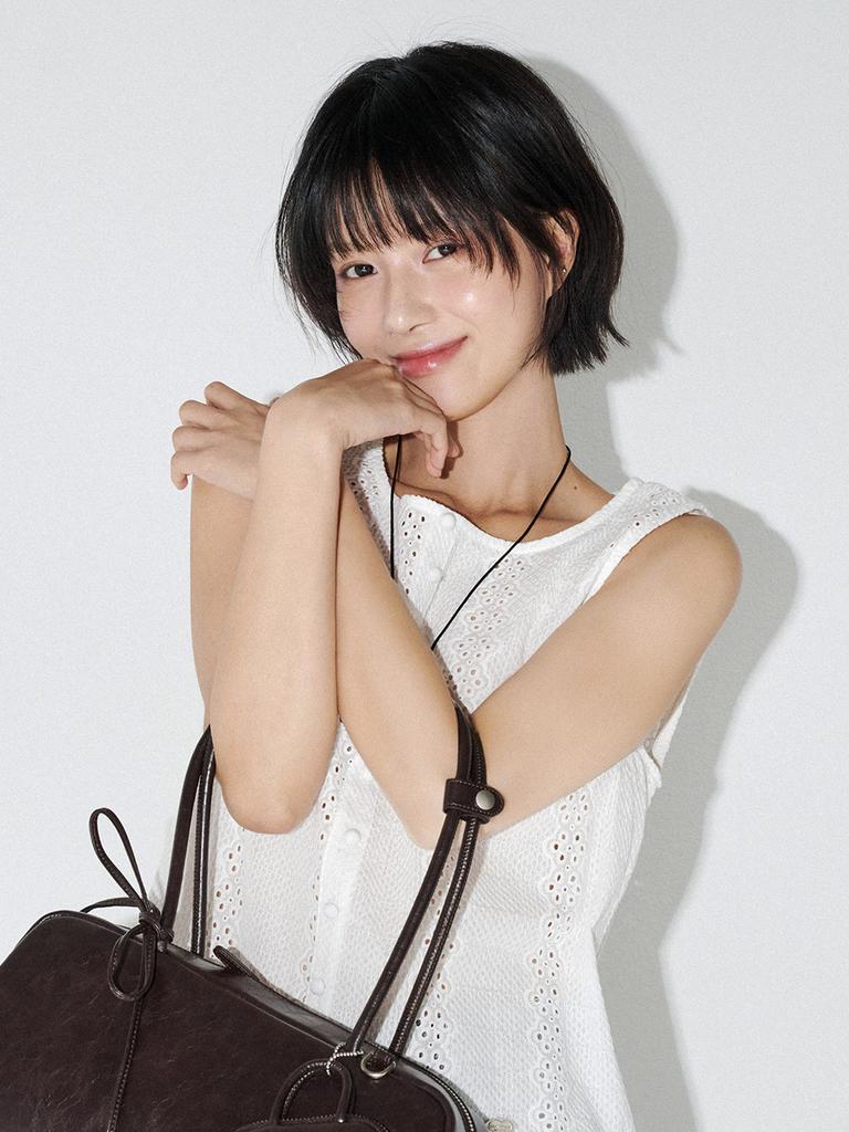 Mellotoli Eyelet Embroidery Mini Dress (White)