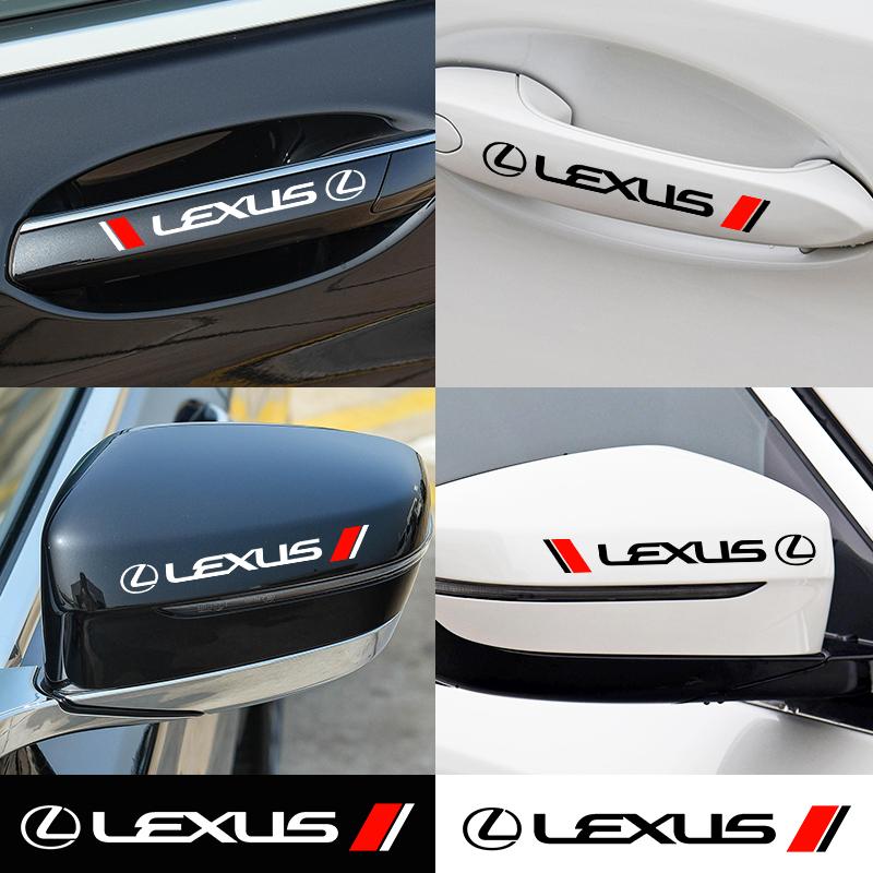 4 ks Dekorace auta Samolepky s logem na kliky dveří auta Samolepky na zpětné zrcátko Pro Lexus RX330 IS250 ES300h UX GX470 LX570 LS430