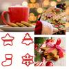2/4pcs Christmas Cartoon Shape Cookie Cutters Anti-Pressure Hand Baking Tools DIY Biscuits Dough Cutter Fondant Cake Mold