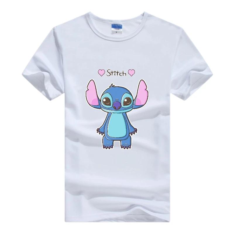 Disney Kawaii Lilo Stitch Print Hippie Cheap T-Shirt Summer Loose White Cute Stitch Ladies Tops Harajuku Men Tees Women Blouses